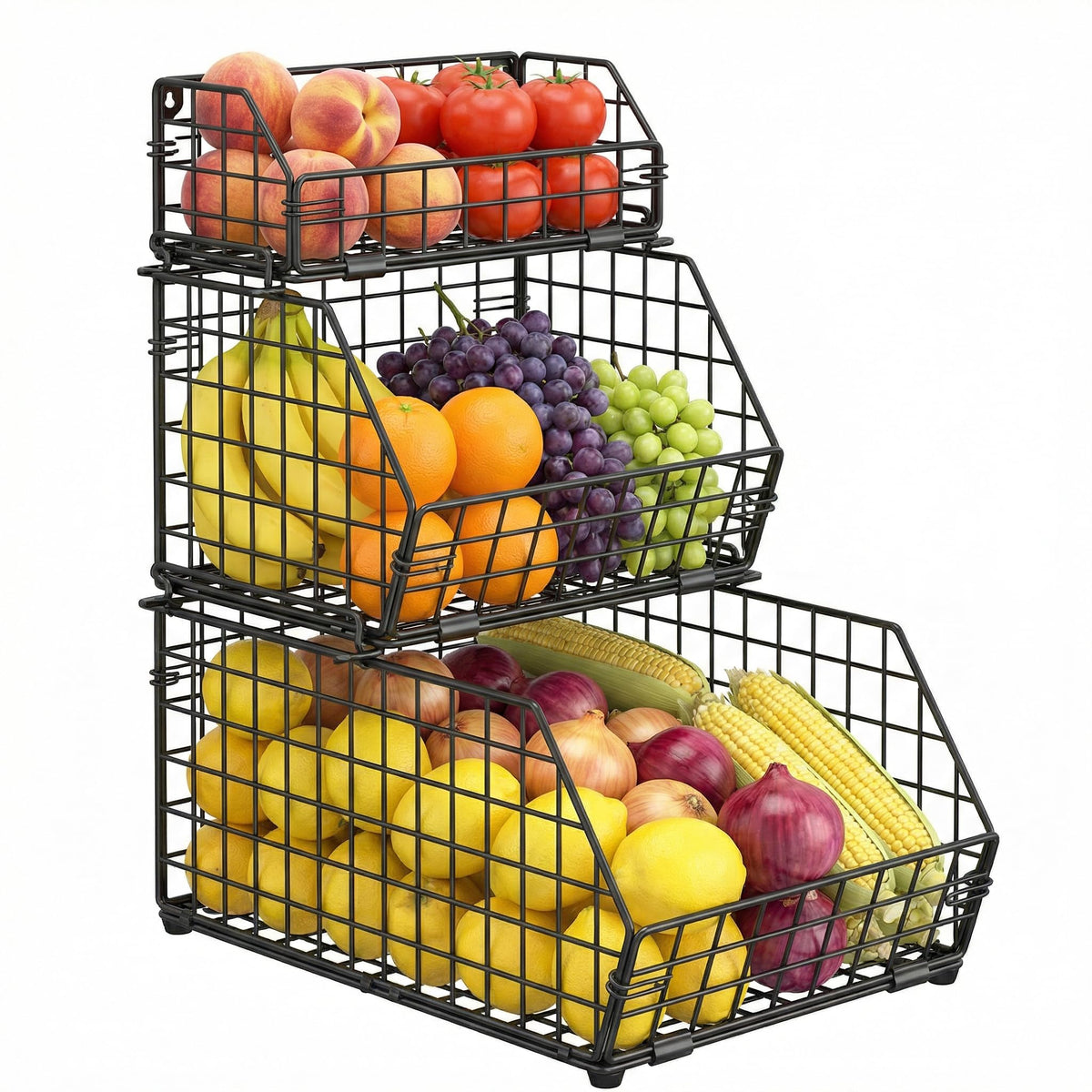 3-Tier Stackable Wire Fruit Basket H2141