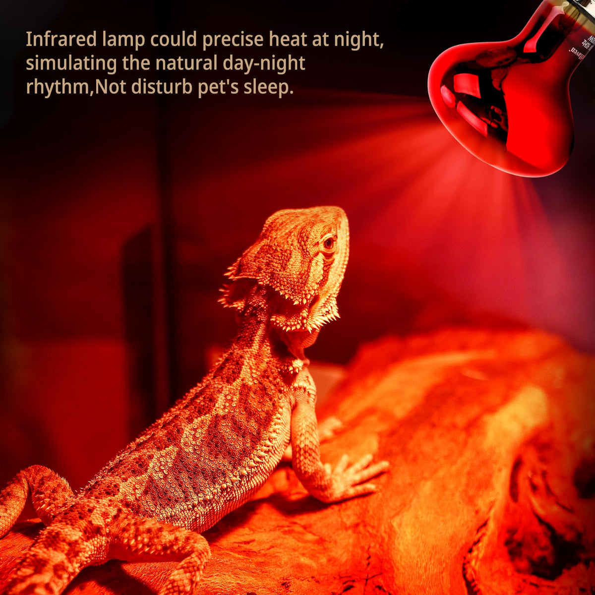 2-in-1 Deep Dome Reptile Light Fixture Kit with 100W UVA Basking Bulb & 100W Infrared Heat Lamp Q509762