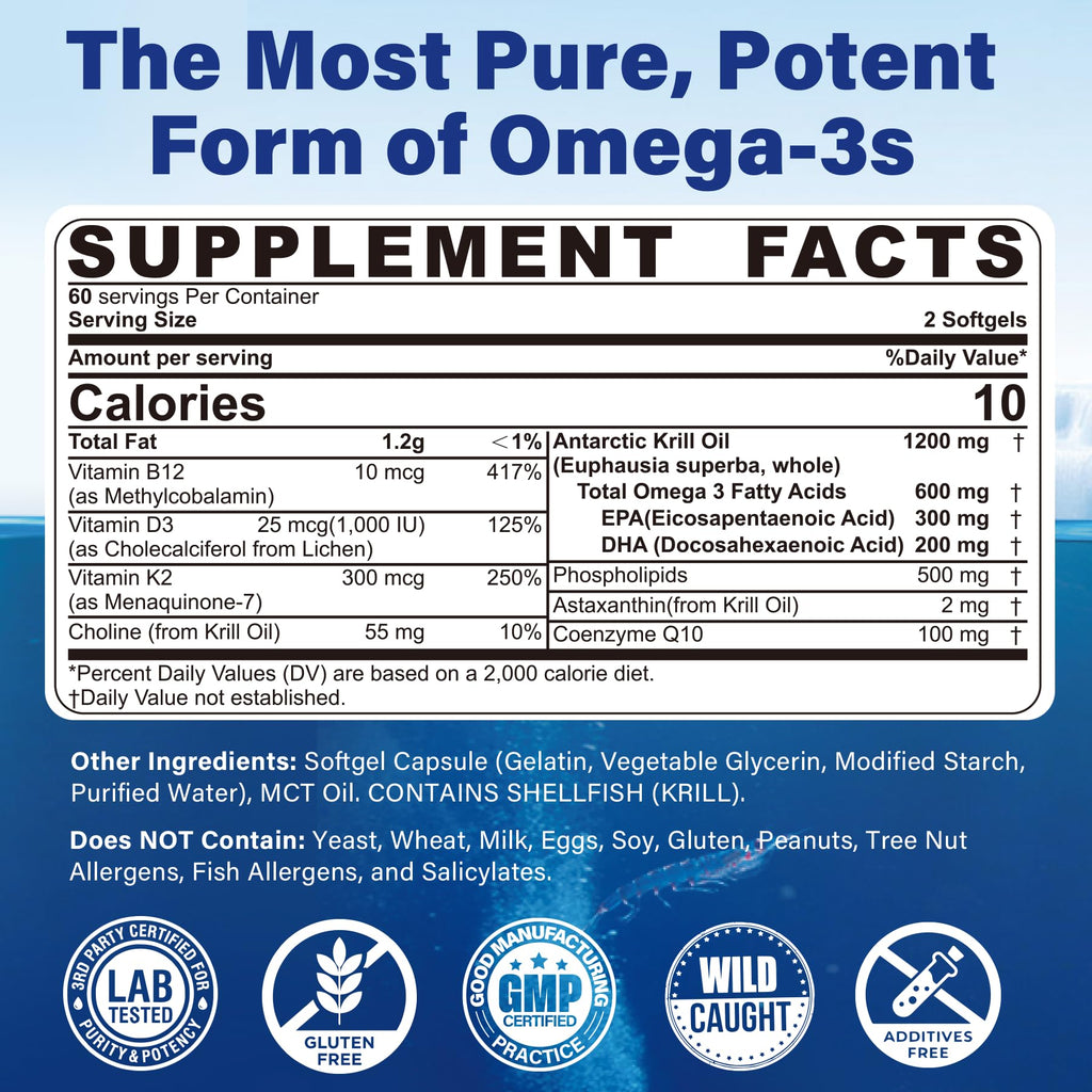Krill Oil Omega 3 Supplements 1200 mg Y5125