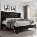 Queen Size Upholstered Platform Bed Frame with Tufted Headboard L517868