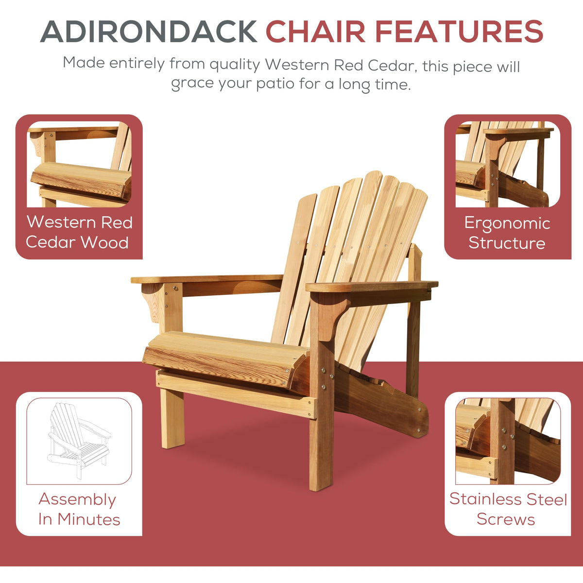 Adirondack Chair Western Red Cedar I3399