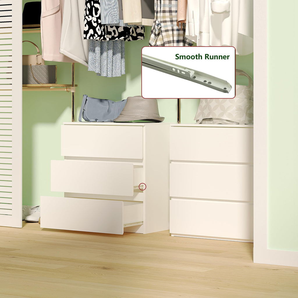 White 3 Drawer Wood Dresser T53120
