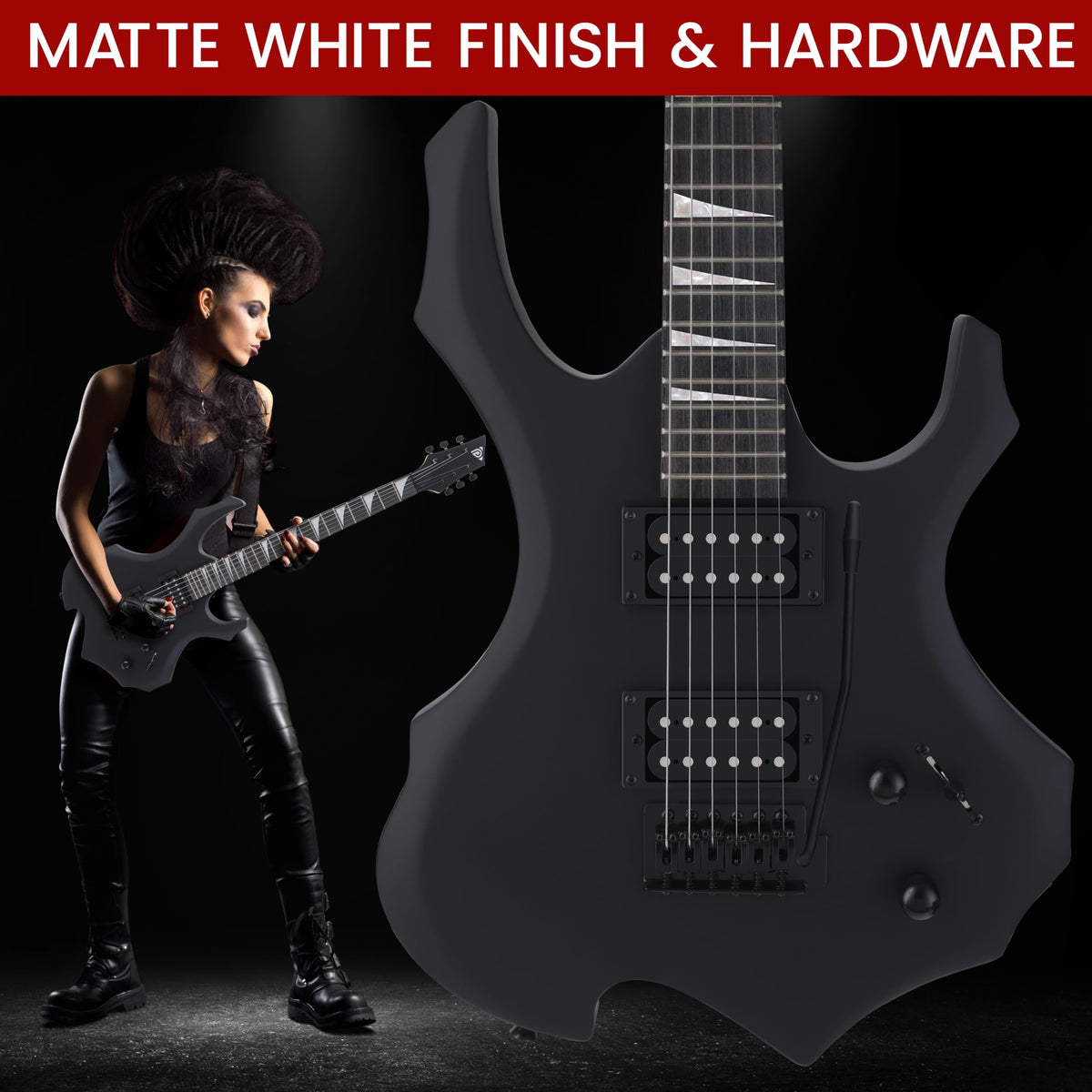 Black Electric Guitar with Amplifier Kit X715
