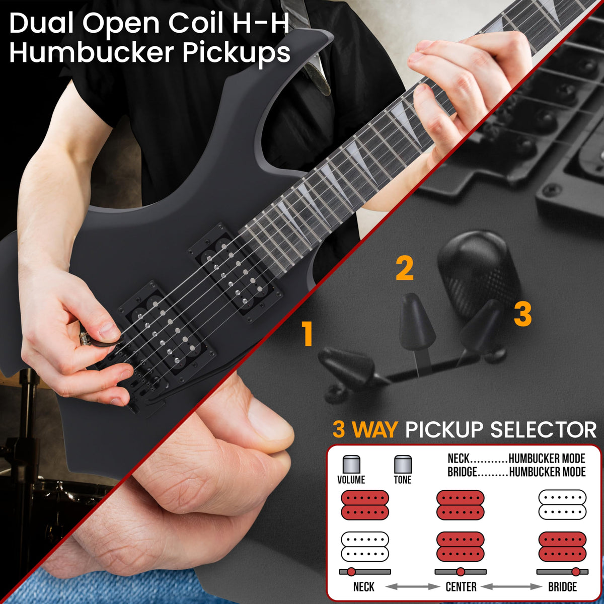 Black Electric Guitar with Amplifier Kit X715