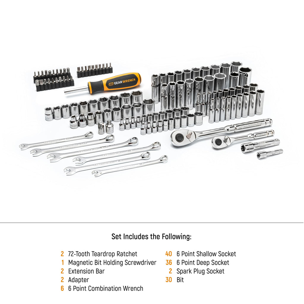 121 Piece SAE/Metric Mechanics Hand Tool Set I946730