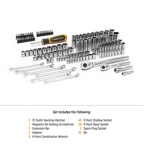 121 Piece SAE/Metric Mechanics Hand Tool Set I946730