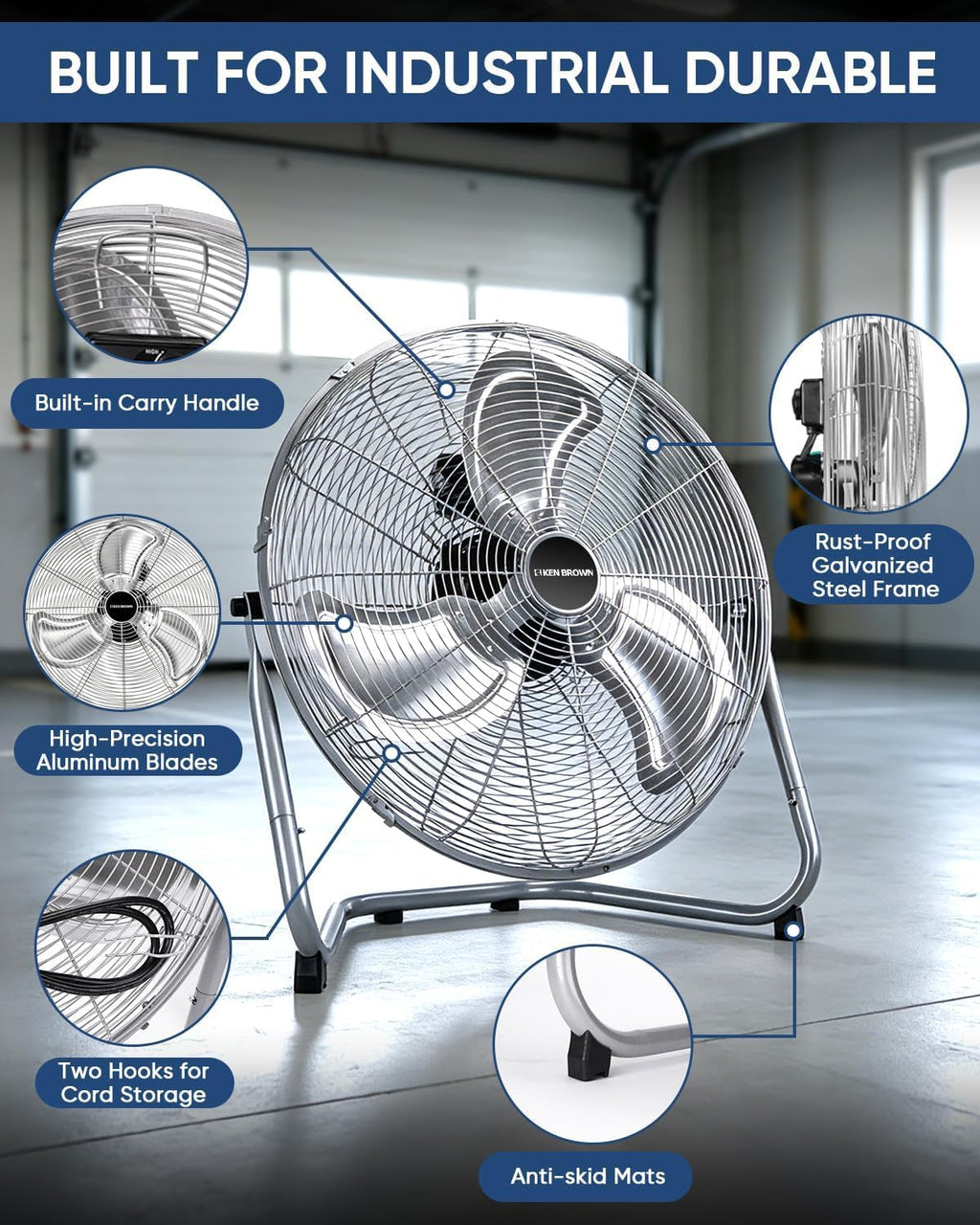 20 Inch 3 Speeds High Velocity Box Fan J802