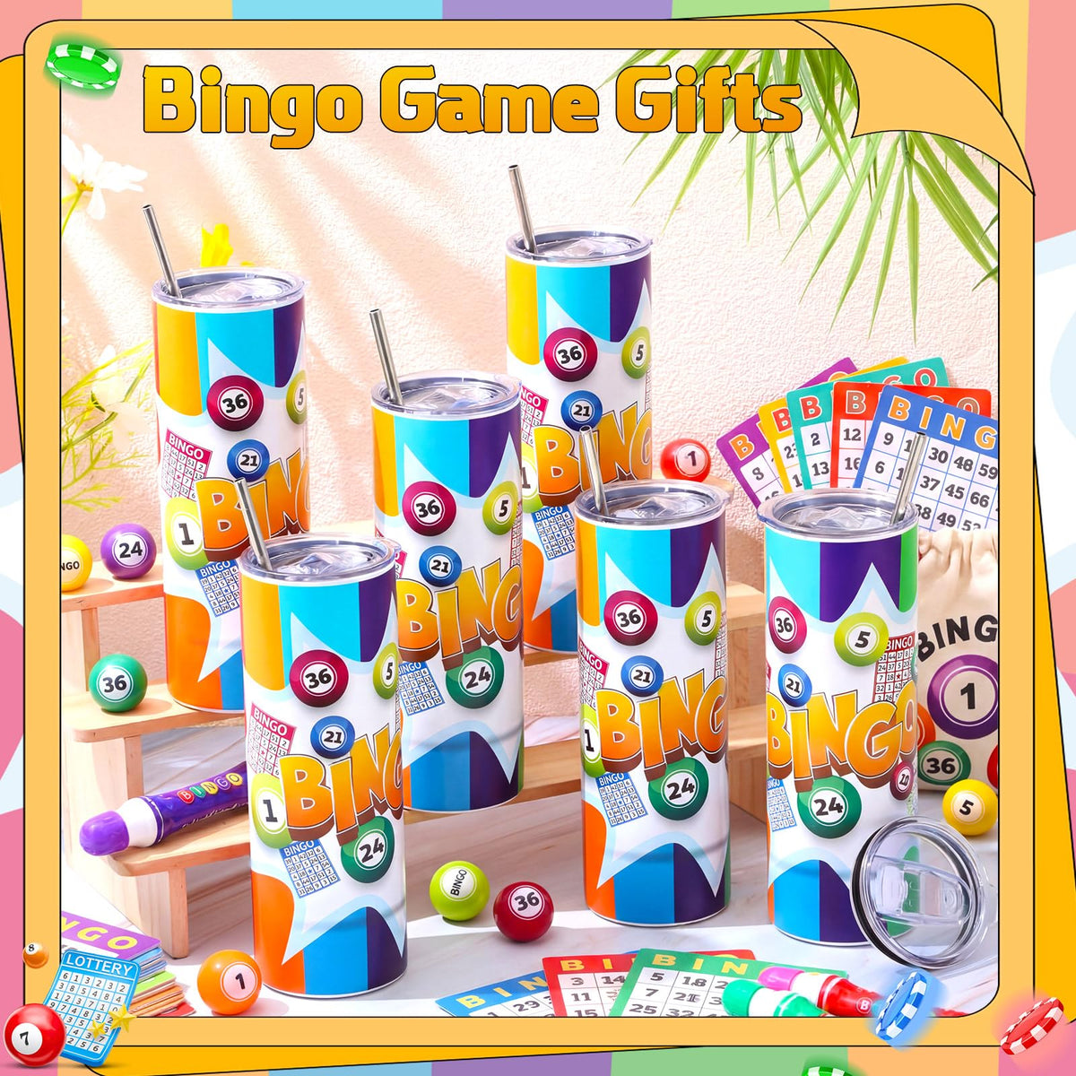 6 Packs 20 oz Bingo Tumbler Cups R4902