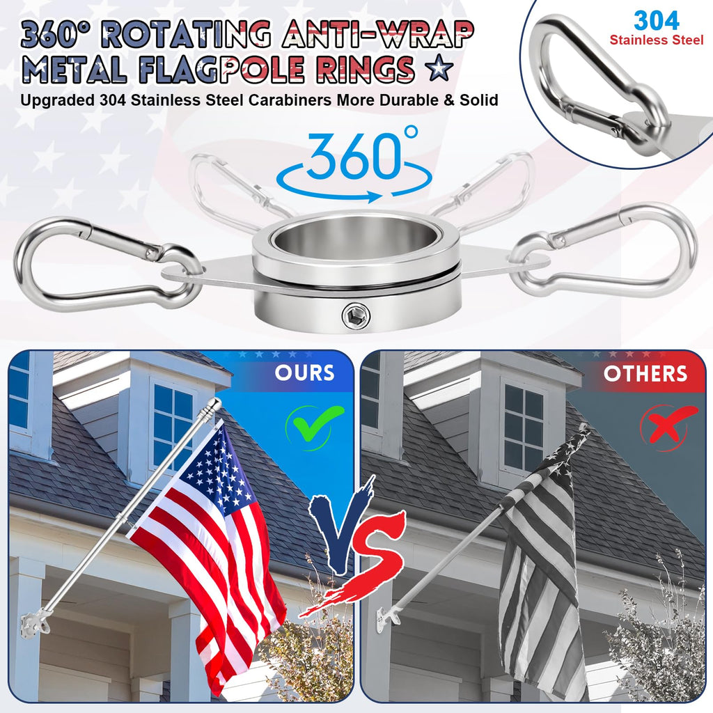 6 FT Stainless Steel Spinning Flag Pole N2662