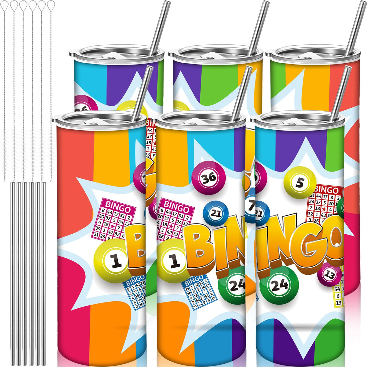 6 Packs 20 oz Bingo Tumbler Cups R4902
