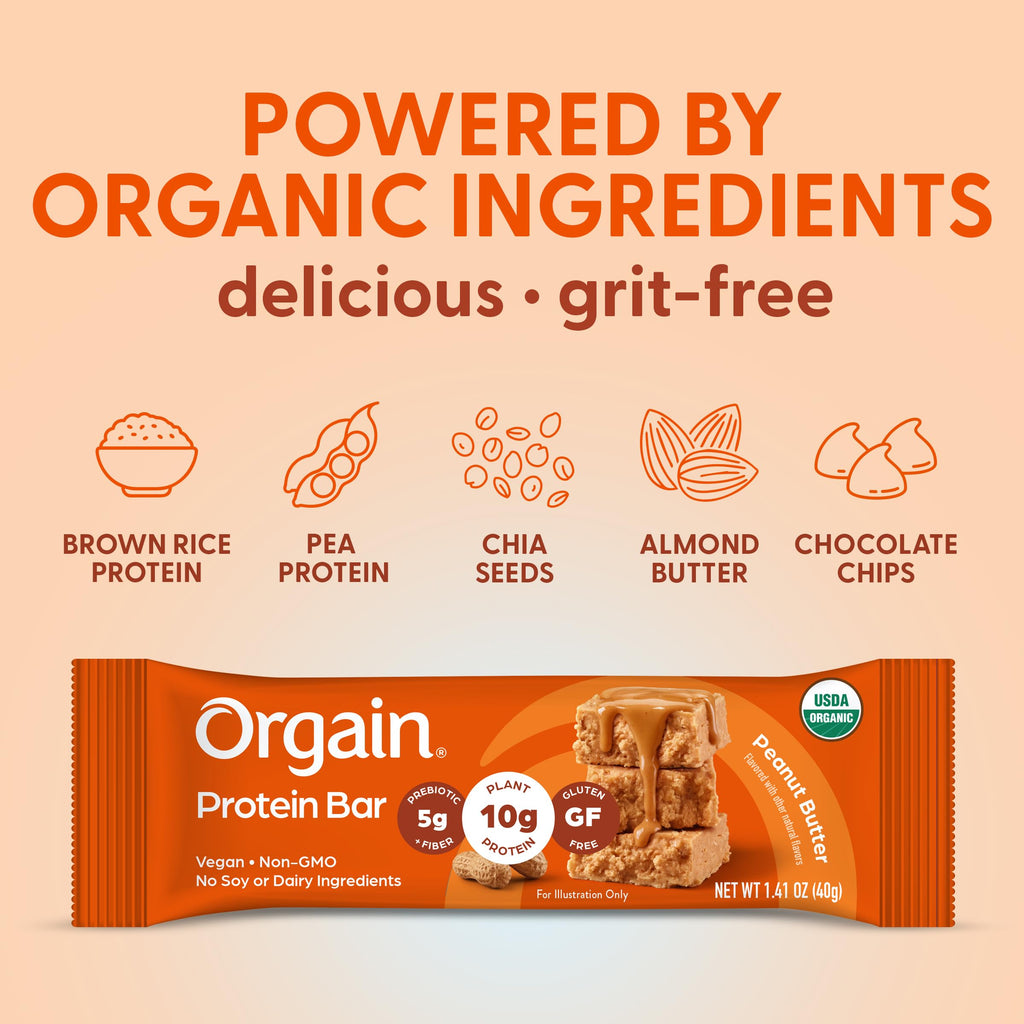 Organic Vegan 10g Protein Bars Peanut Butter 12 Pk D5129