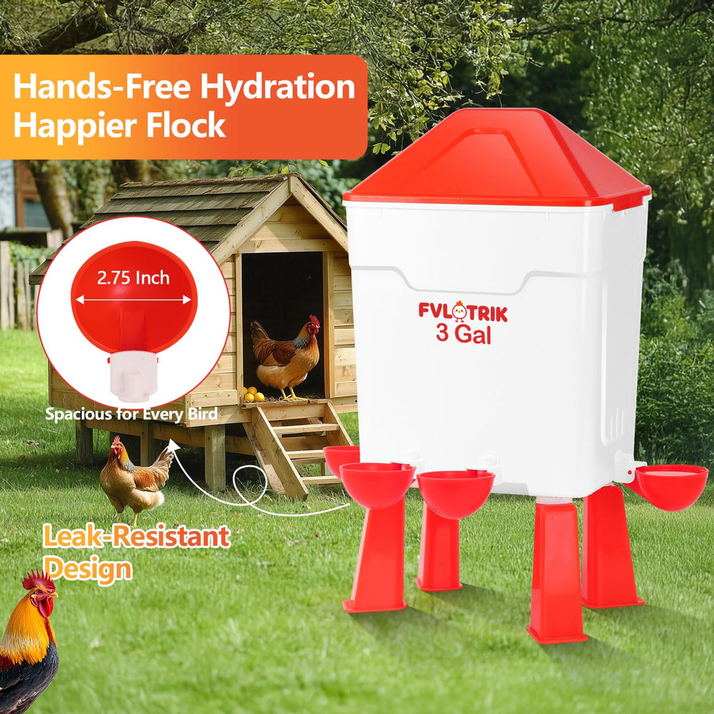 3 Gallon Chicken Waterer and Feeder Set K7697