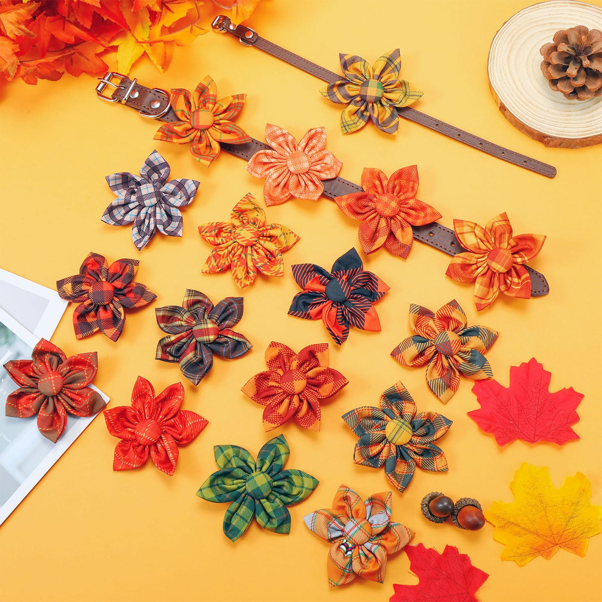 60 Pcs Fall Dog Collar Y28096