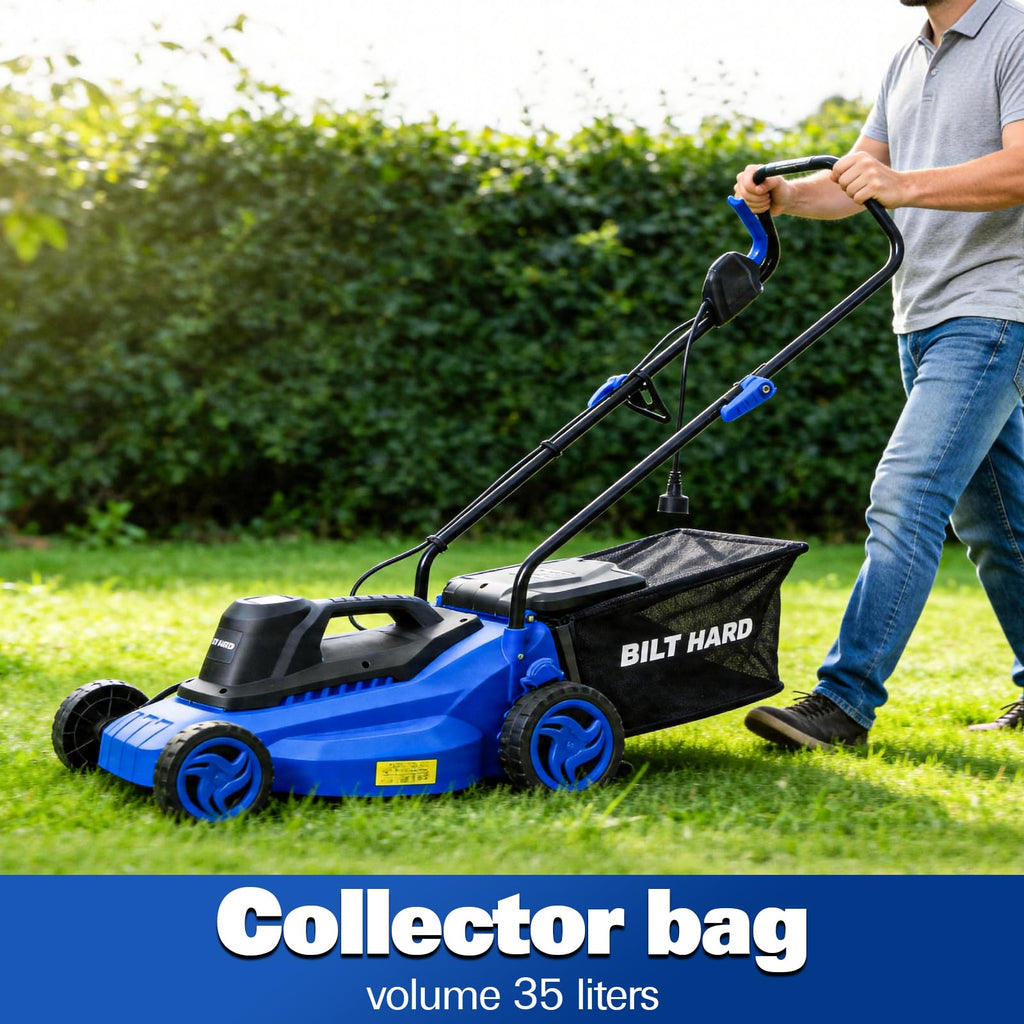 15" Corded Electric Push Mower with 35L Grass Bag O960848