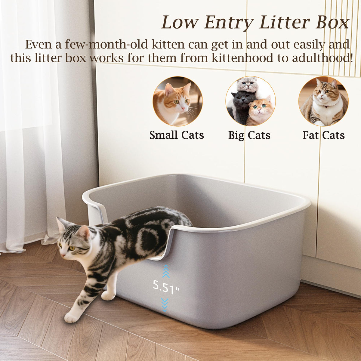 Large High Sides Cat Litter Box W8785