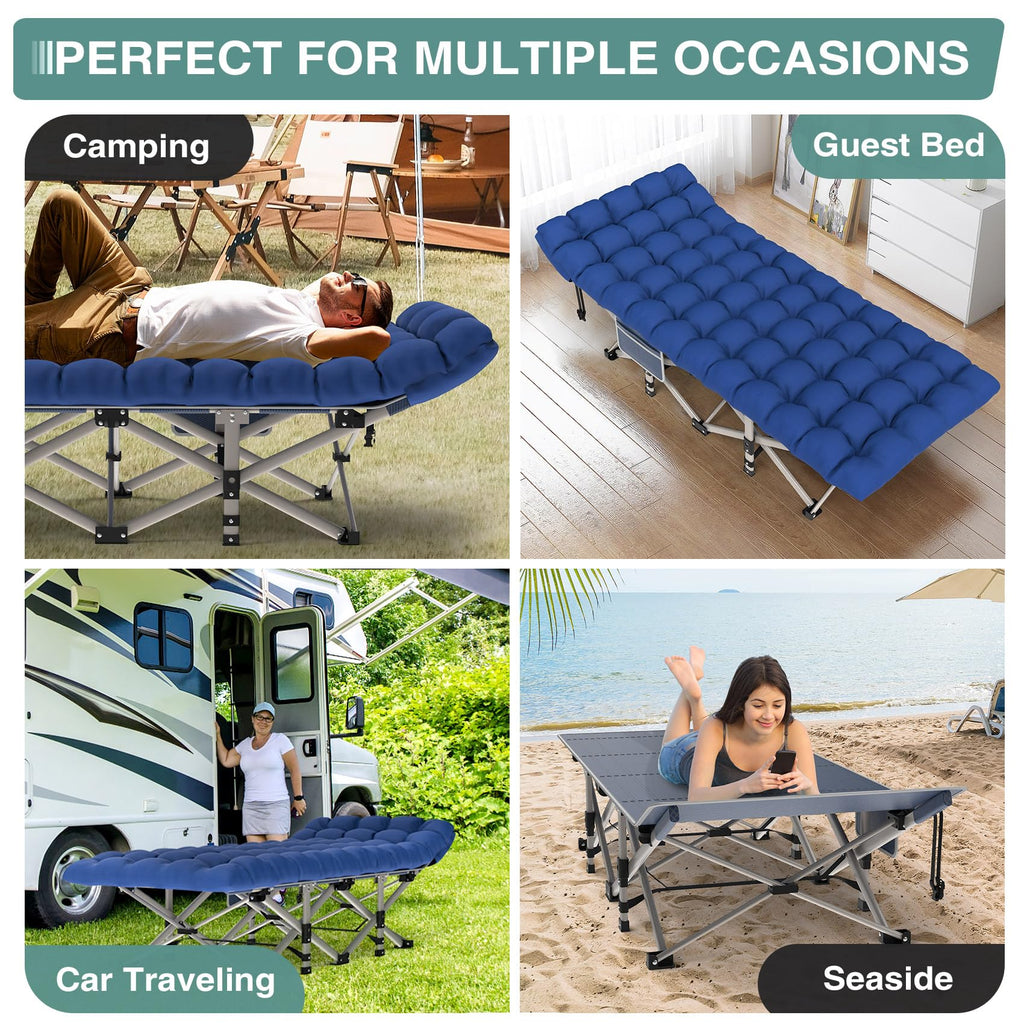 Folding Camping Cot with Mattress and Carry Bag O63368