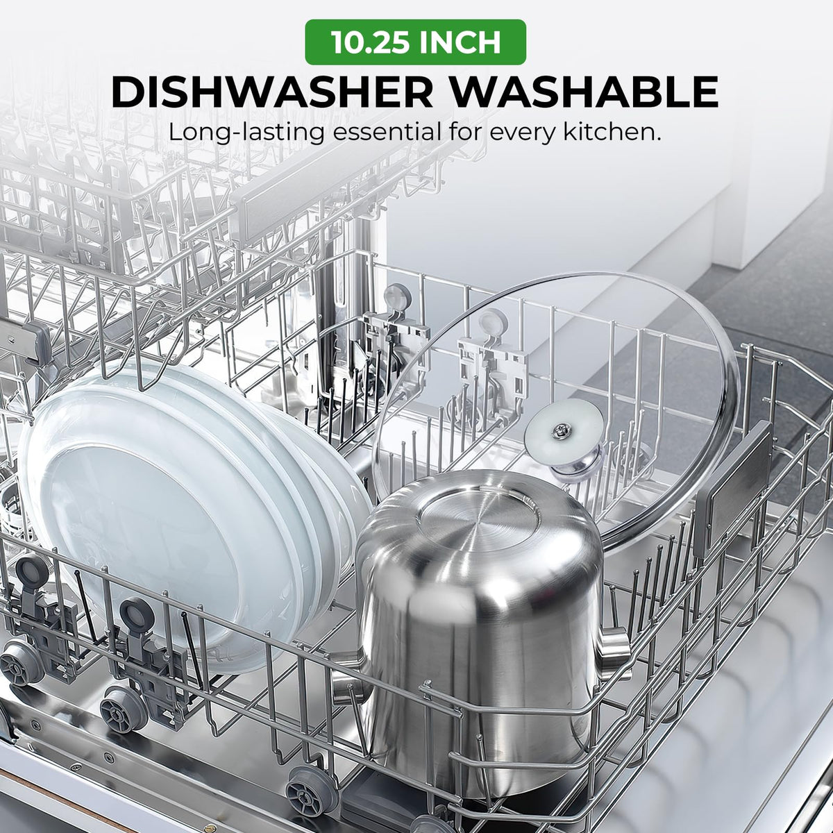 10.25 Inch Tempered Glass Lid with Stainless Steel Knob M634773