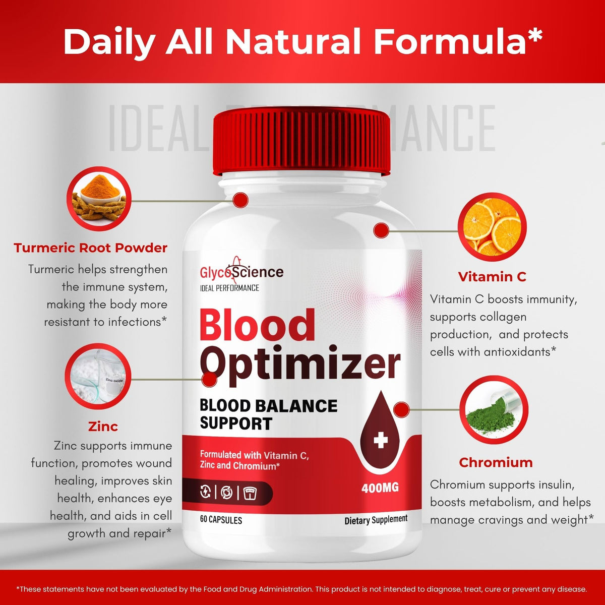Blood Optimizer Capsules Supplement Pills 3 Pack I981336