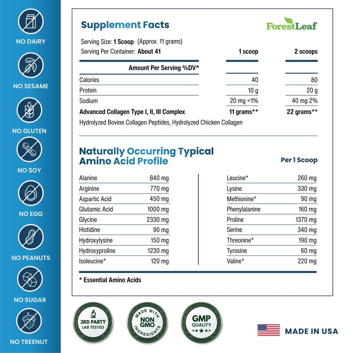 Unflavored Hydrolyzed Collagen Peptides Powder T68939