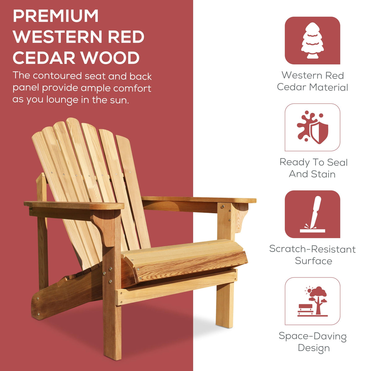 Adirondack Chair Western Red Cedar I3399