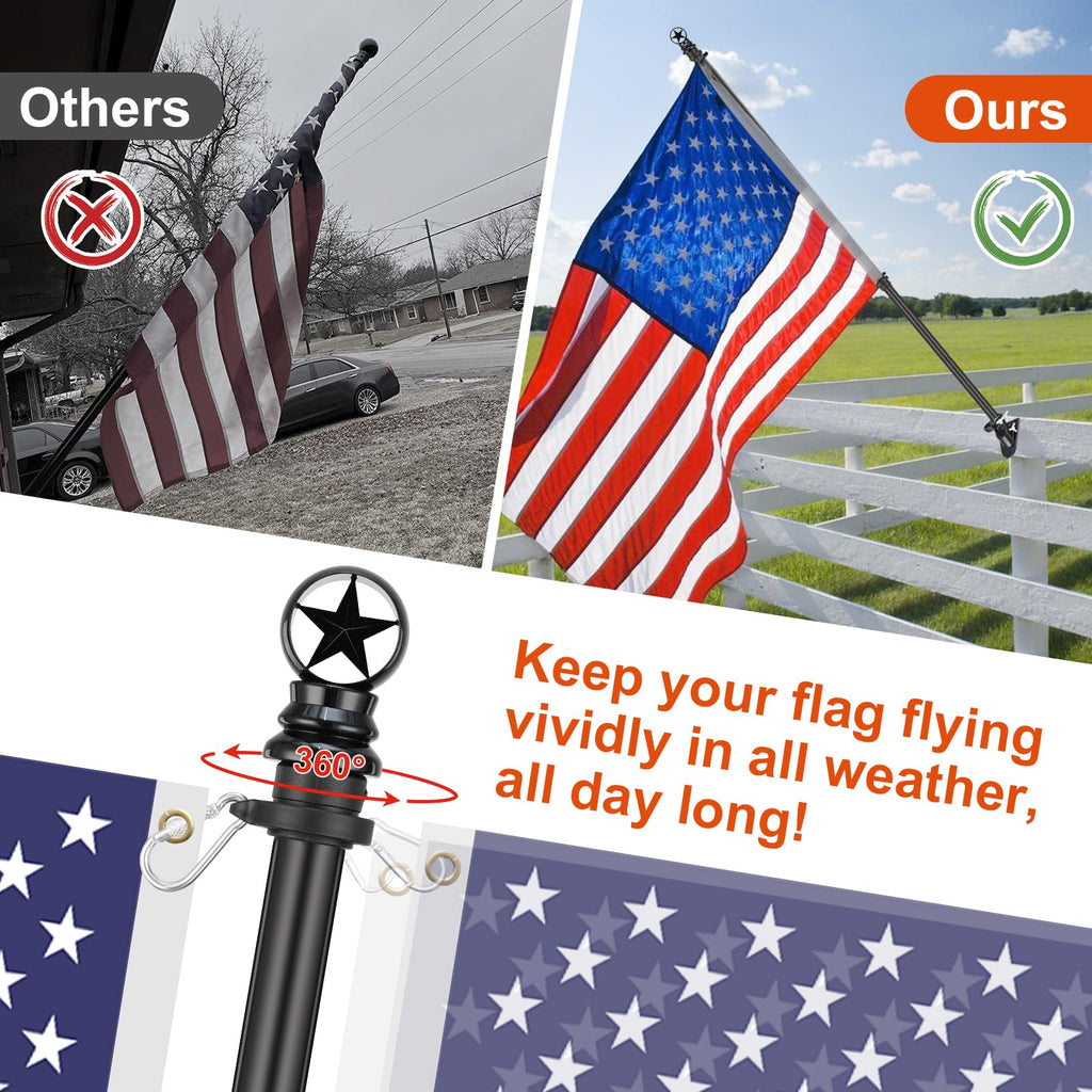 5ft Tangle-Free Stainless Steel Flag Pole Kit J19629
