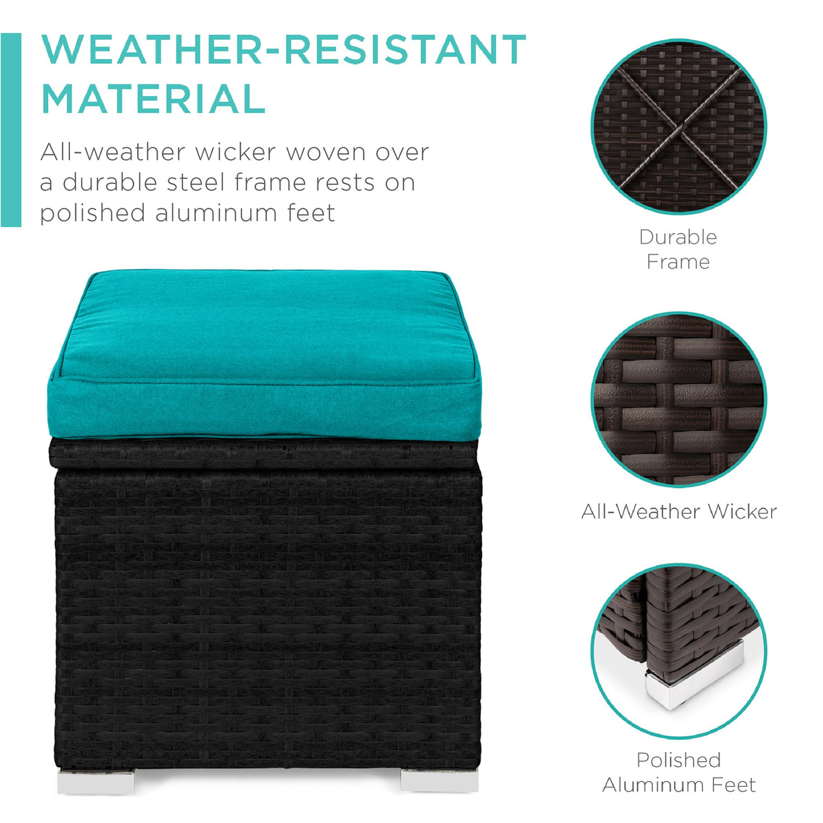 Set of 2 Wicker Ottomans with Storage R550