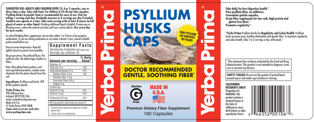 Psyllium Husks Caps 180 Capsules Pack of 2 Y869