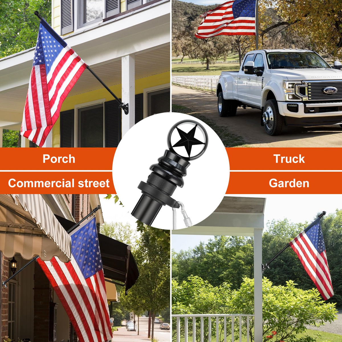 5ft Tangle-Free Stainless Steel Flag Pole Kit J19629