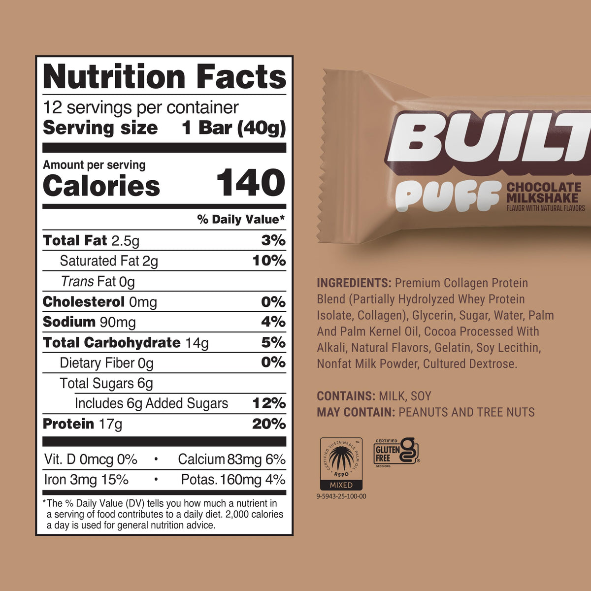 Chocolate Milkshake Protein Bars 12 Count D758419