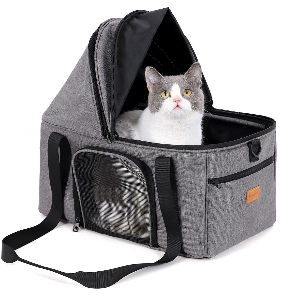 Top-Expandable Cat Carrier with Semi-Open Canopy Z5637