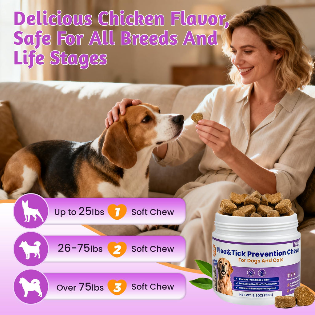 Dog Flea and Tick Treatment Soft Chews D4986