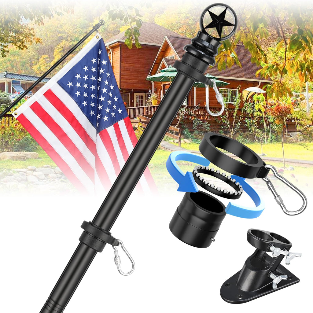 5ft Tangle-Free Stainless Steel Flag Pole Kit J19629