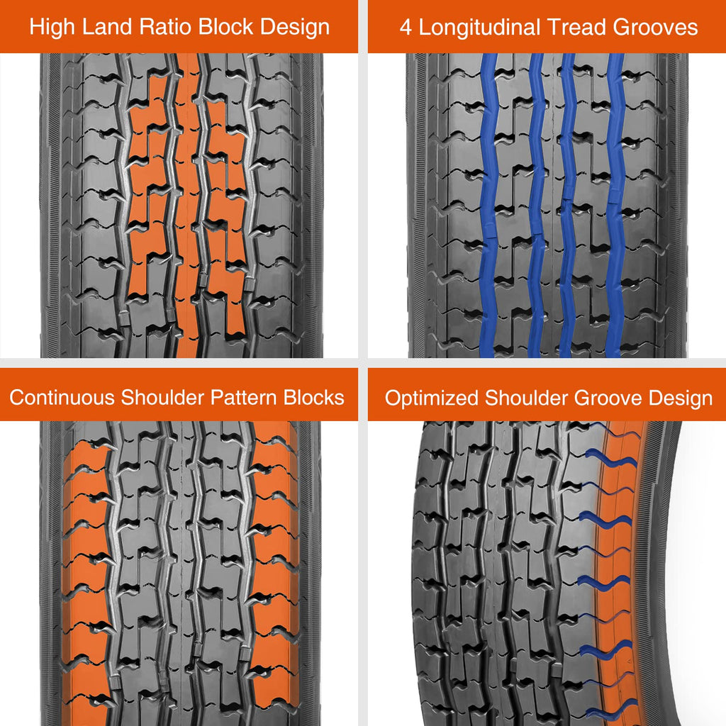 ST205/75R15 8PR Load Range D Radial Trailer Tires Set of 2 O706