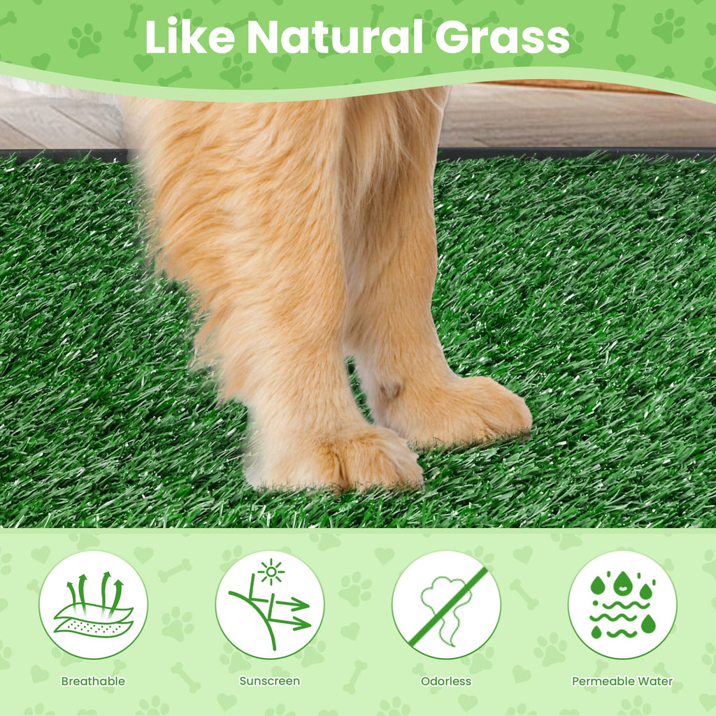 20x25 Inch Reusable Artificial Turf Dog Grass Pad with Tray B566