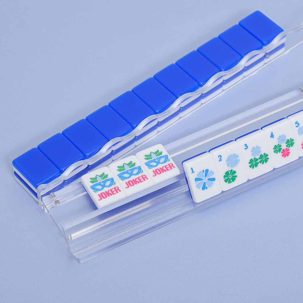 4-Pack Clear Acrylic Mahjong Racks with Pushers 19.7" N9224