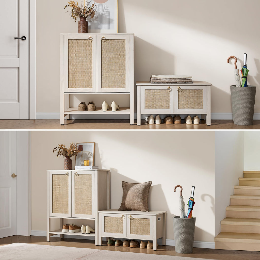 Rattan Storage Bench with 2 Safety Hinges R819781