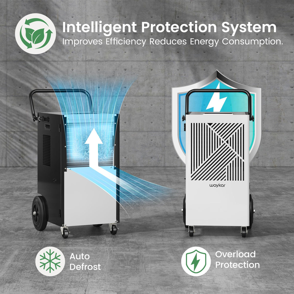 155 Pints Commercial Dehumidifier with Pump, Drain Hose and Washable Filter A120859