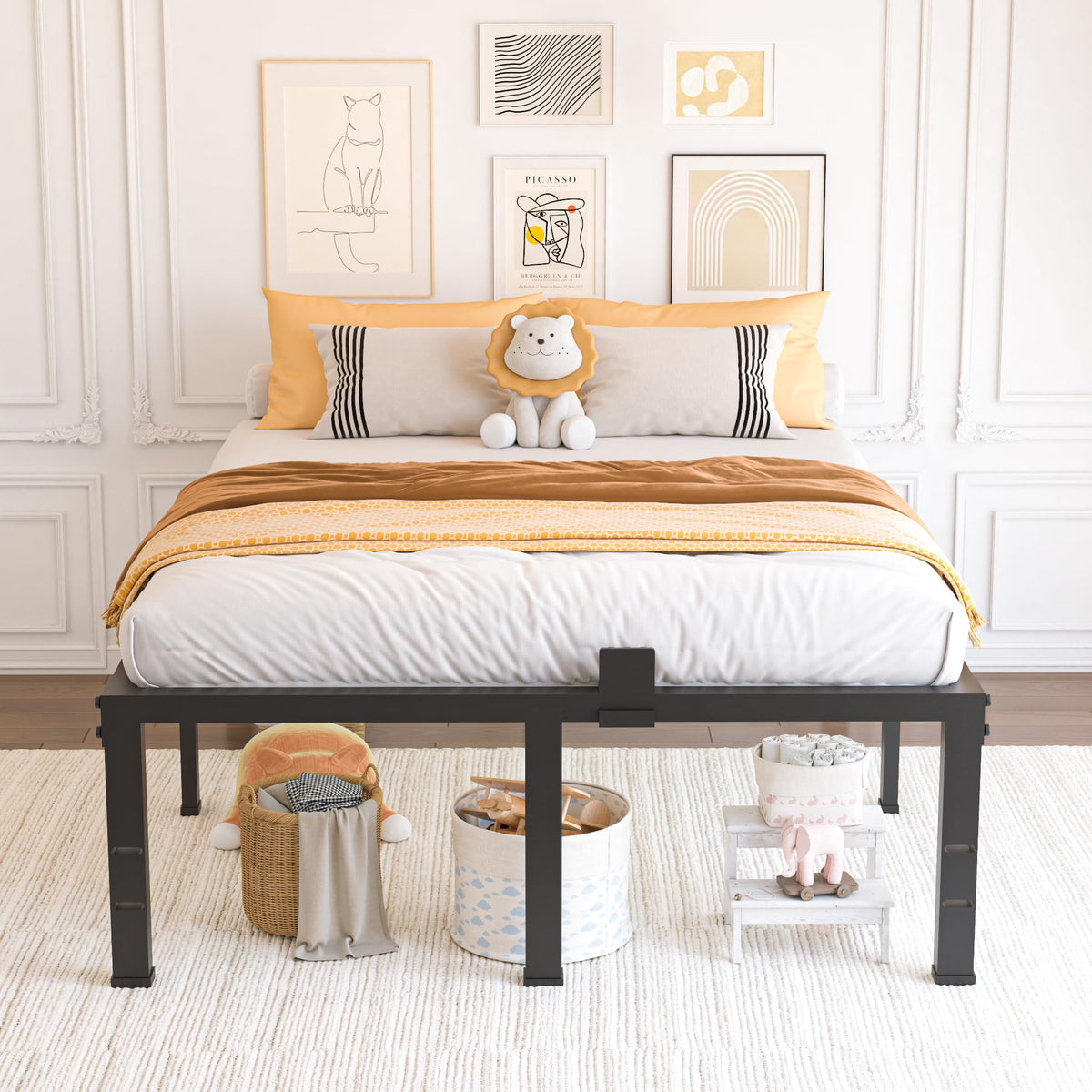 Queen Size 18 inch Heavy Duty Metal Platform Bed Frame R1900