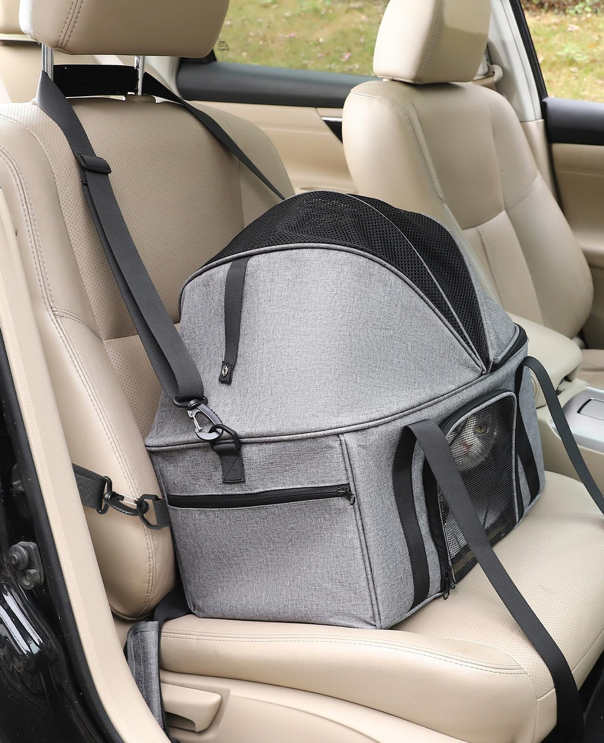 Top-Expandable Cat Carrier with Semi-Open Canopy Z5637