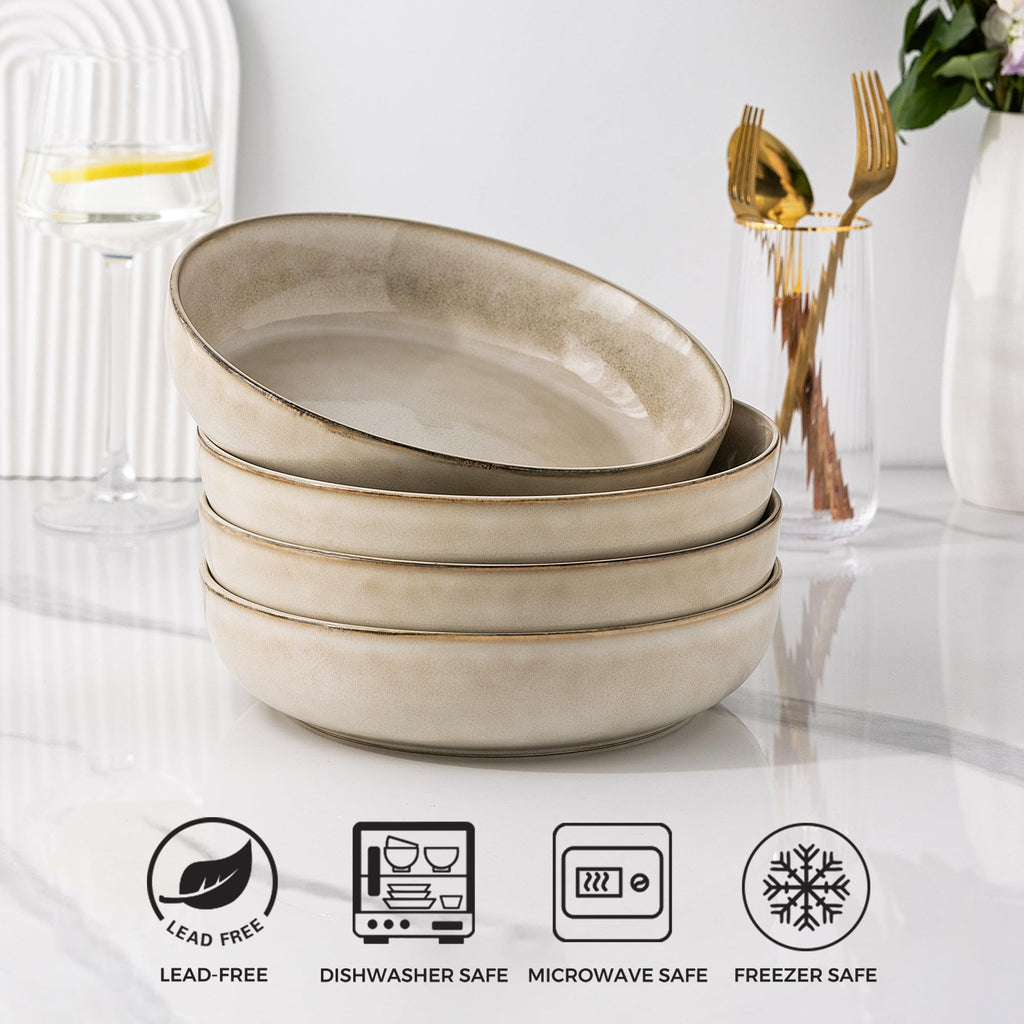 8.75'' 38oz Ceramic Pasta Bowls Set of 4 I245