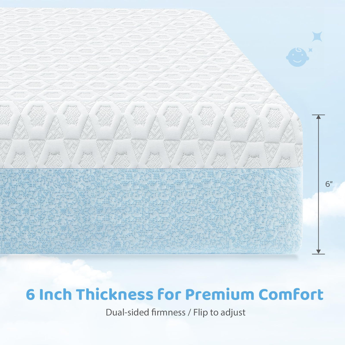 Dual-Sided Gel Memory Foam Crib Mattress F9219