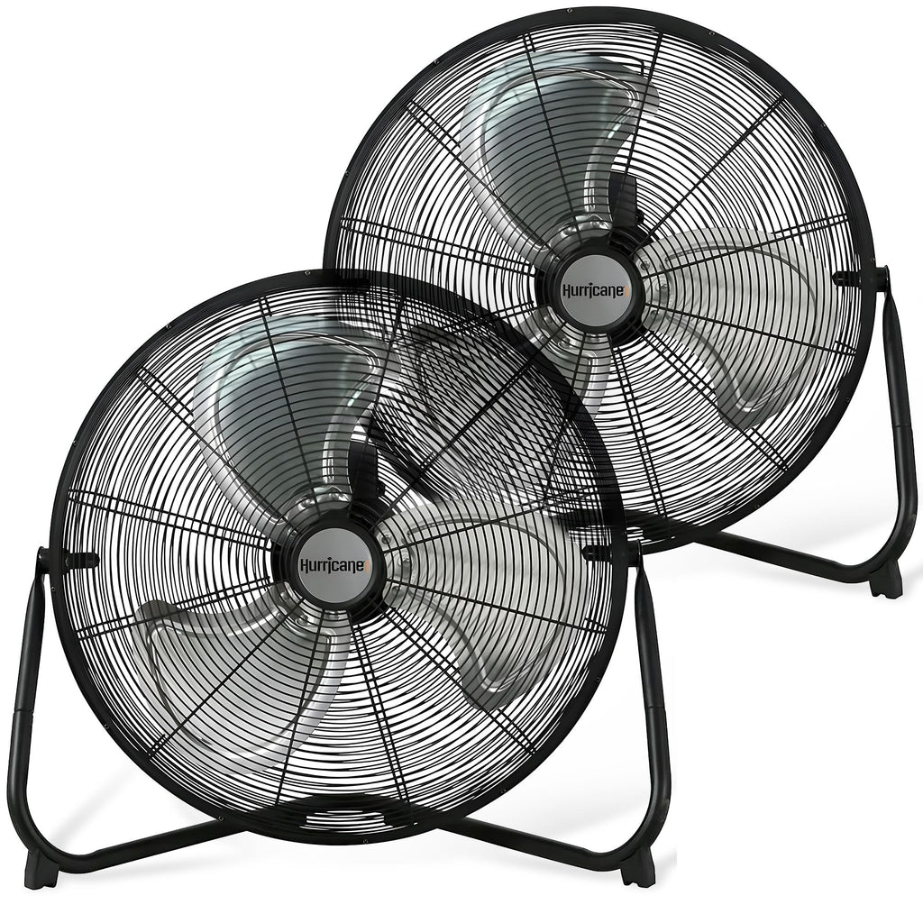 Black 20in 3 Speeds Floor Fan 2 Pack Q577