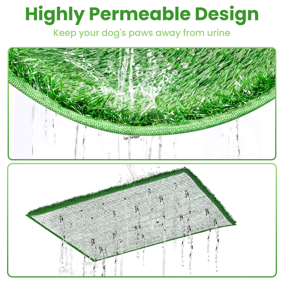 20x25 Inch Reusable Artificial Turf Dog Grass Pad with Tray B566