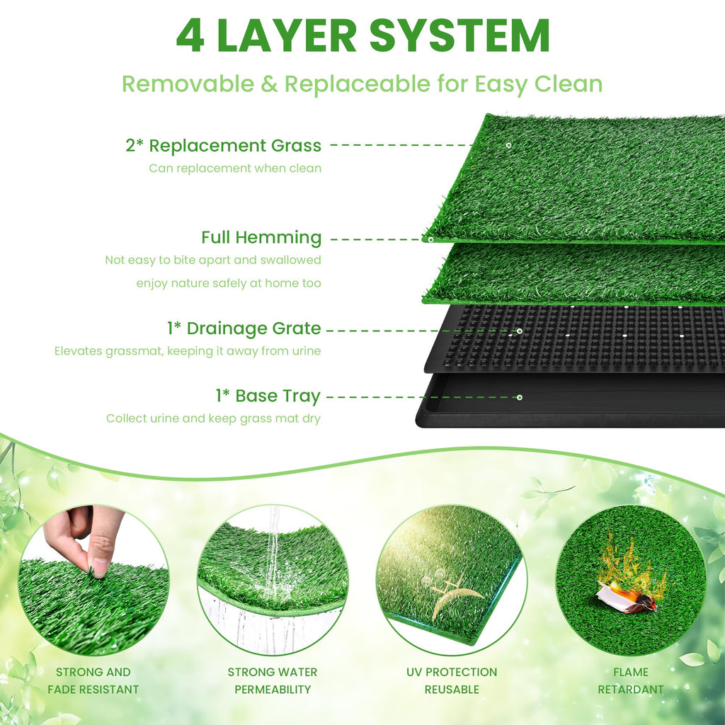 20x25 Inch Reusable Artificial Turf Dog Grass Pad with Tray B566