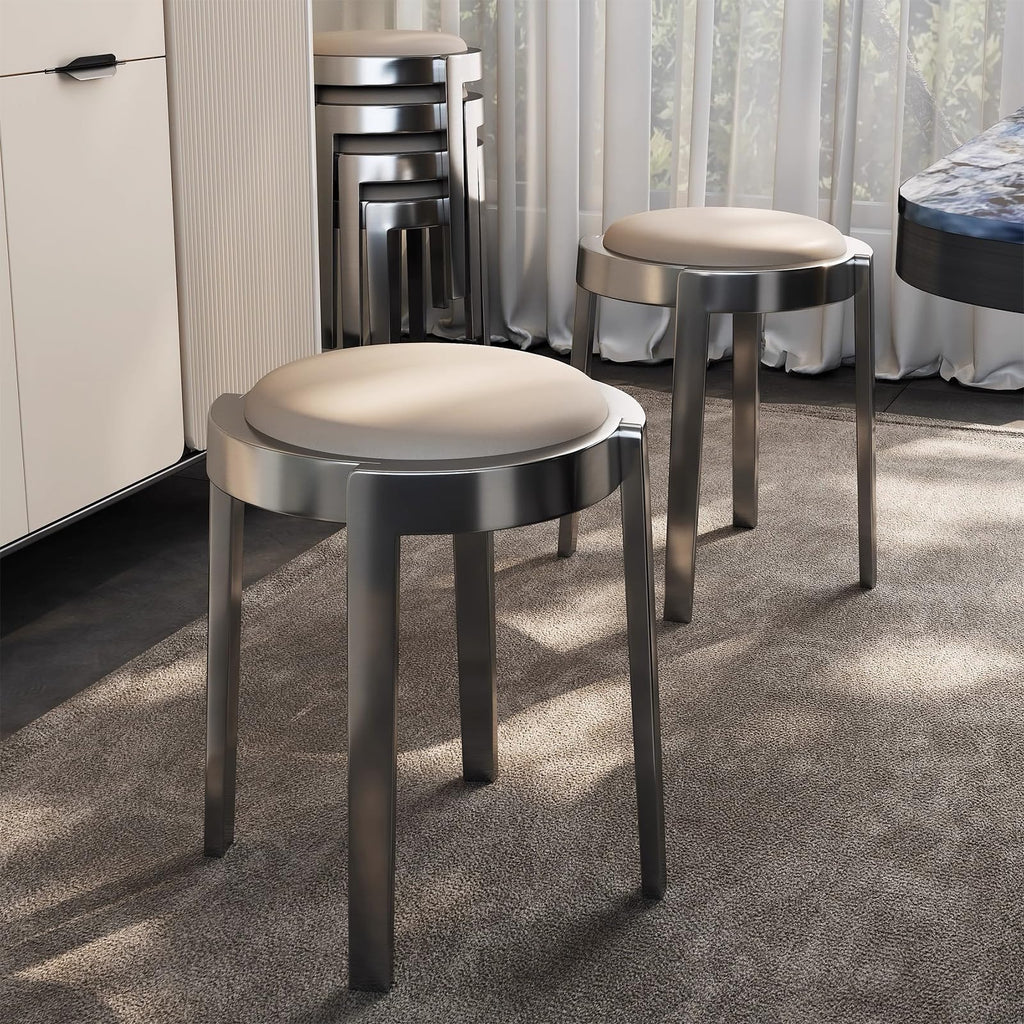 Round Stackable Stainless Steel Stools T54629