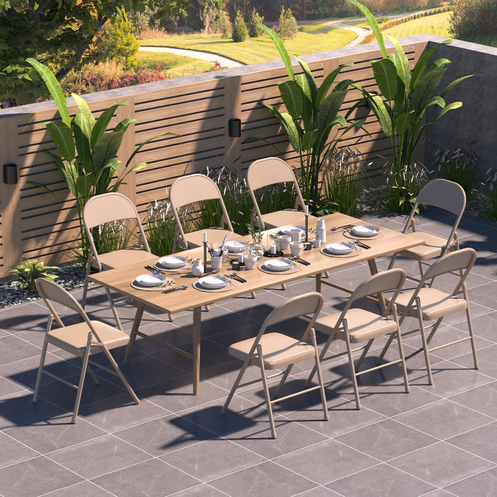 Folding Chair Set of 8 Heavy Duty Metal Stackable B783