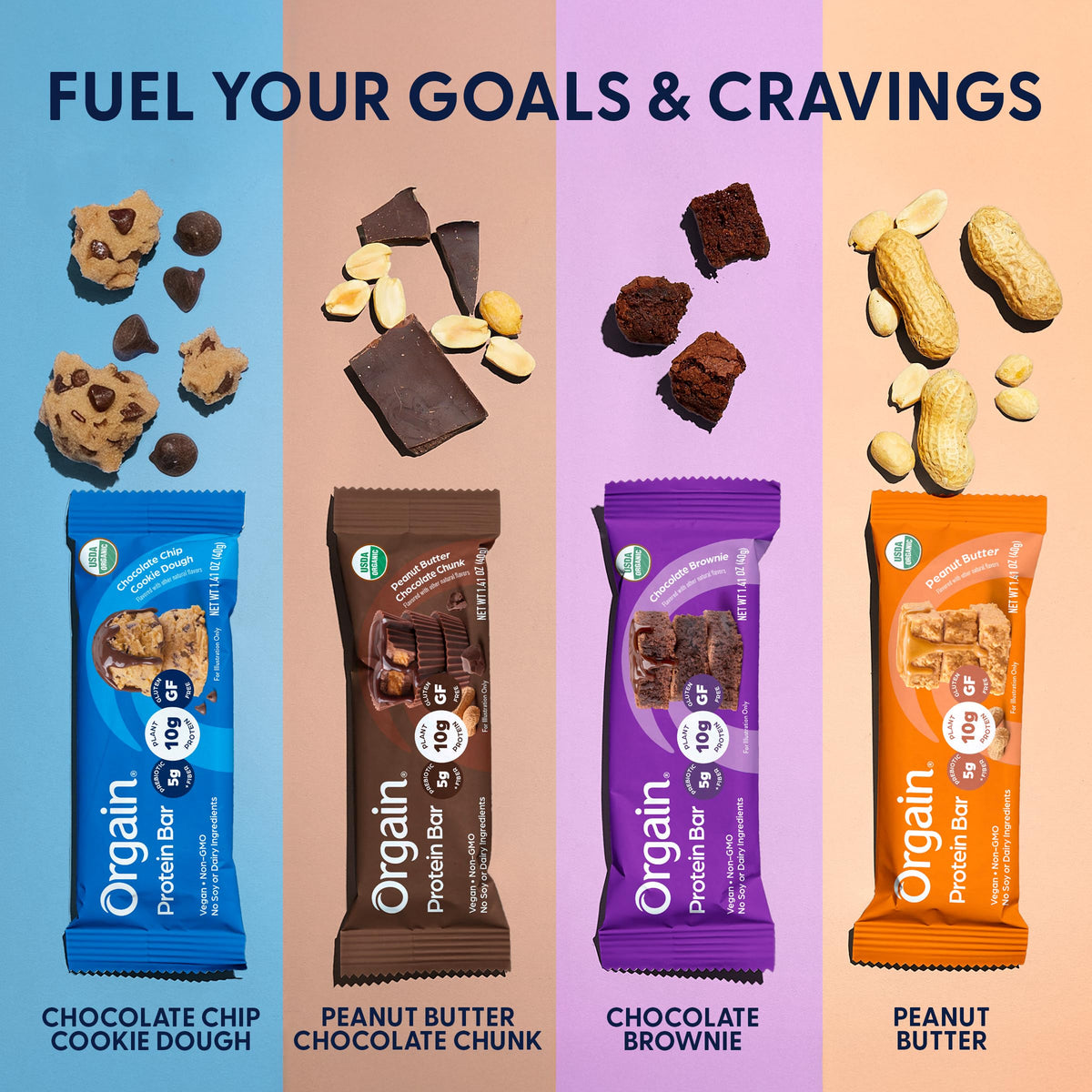 Organic Vegan 10g Protein Bars Peanut Butter 12 Pk D5129