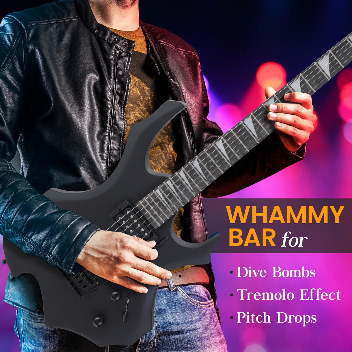 Black Electric Guitar with Amplifier Kit X715