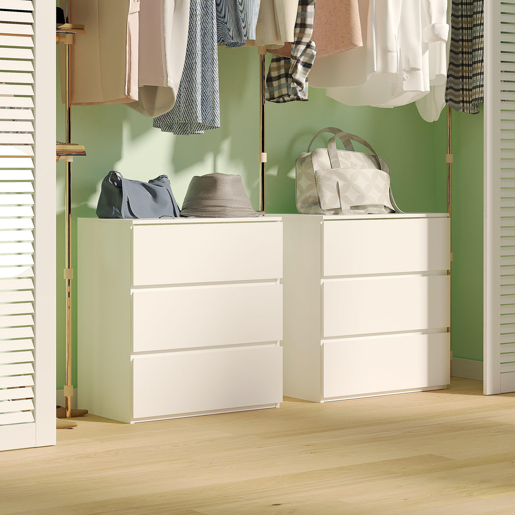 White 3 Drawer Wood Dresser T53120