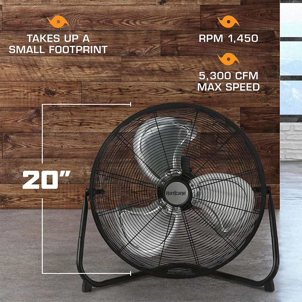 Black 20in 3 Speeds Floor Fan 2 Pack Q577